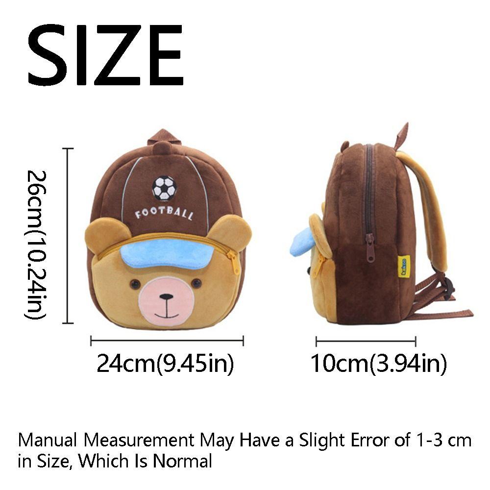 Cartoon Animal Plush Backpack Lightweight Kindergarten Backpack Children School Bag Outing Leisure