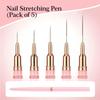 5PCS Nail Art Liner Brush Set For UV Gel French Stripe Line Painting Drawing Flower Pen Professional Manicure Brushes Tool