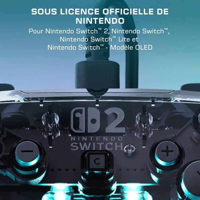 Manette de jeu - Nintendo Switch 2 - Afterglow - RGB - Filaire - Transparent - Turtle Beach
