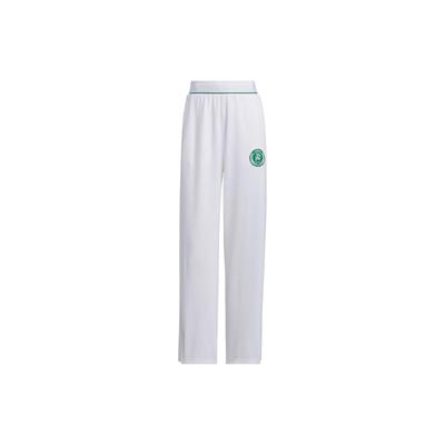 Verbiage Doubleknit Joggers With Badge Detail And Side Slits Women Bottoms White JE3615