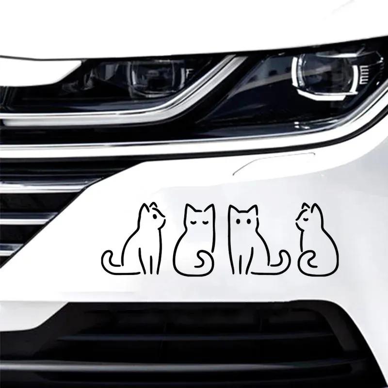 24,5x7,5cm Štyri roztomilé mačiatka Nálepka na auto Karoséria Nárazník Okenné Motocykel Notebook Steny Vinylová fólia Nálepka Autopríslušenstvo