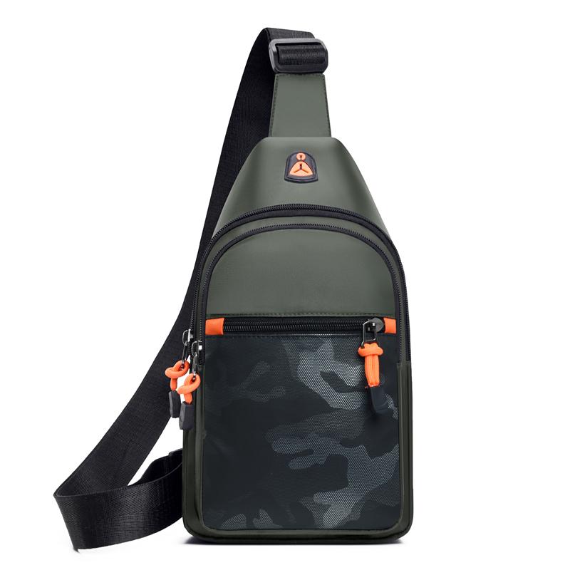 Pánská multifunkční taška přes rameno Messenger látková hrudní taška crossbody ležérní kabelka s otvorem pro sluchátka
