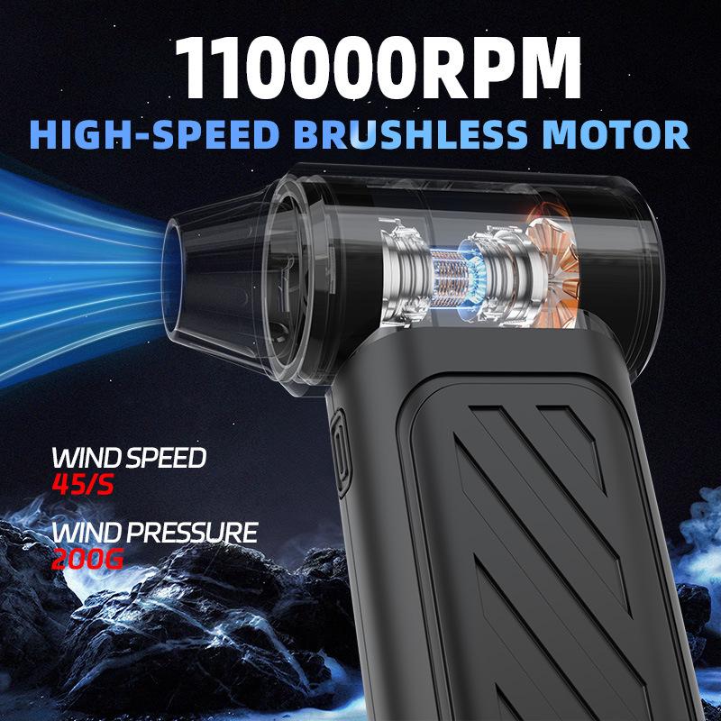 High-Speed Wireless Mini Hurricane Duster: Handheld, Portable Turbine Fan for Outdoor Use