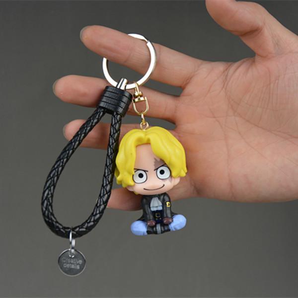 Cartoon Figure Luffy Zoro Sanji Key Chain Pendant Doll Keychain Backpack Accessories Gift ONE PIECE Lightweight Carry Portable Mini Cute