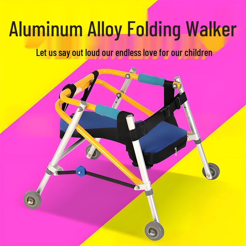 Four-Wheel Children's Walker for Lower Limb Rehabilitation