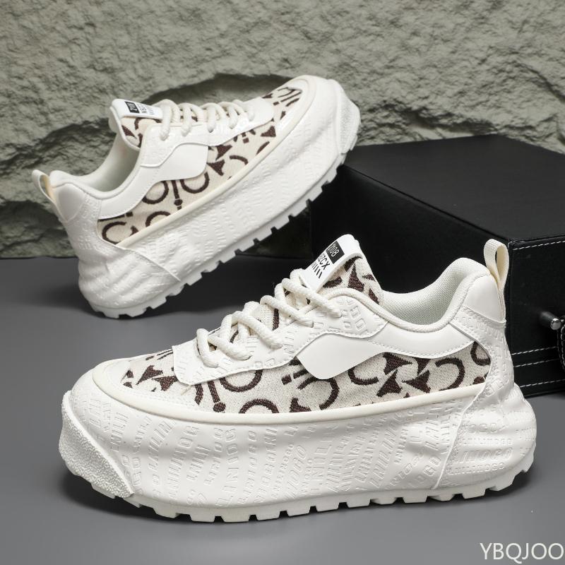 Trendy Thick Soled Men's Shoes 2025 Spring New Height Increasing Breathable Sports and Leisure Men's Vulcanized Shoes Sneakers