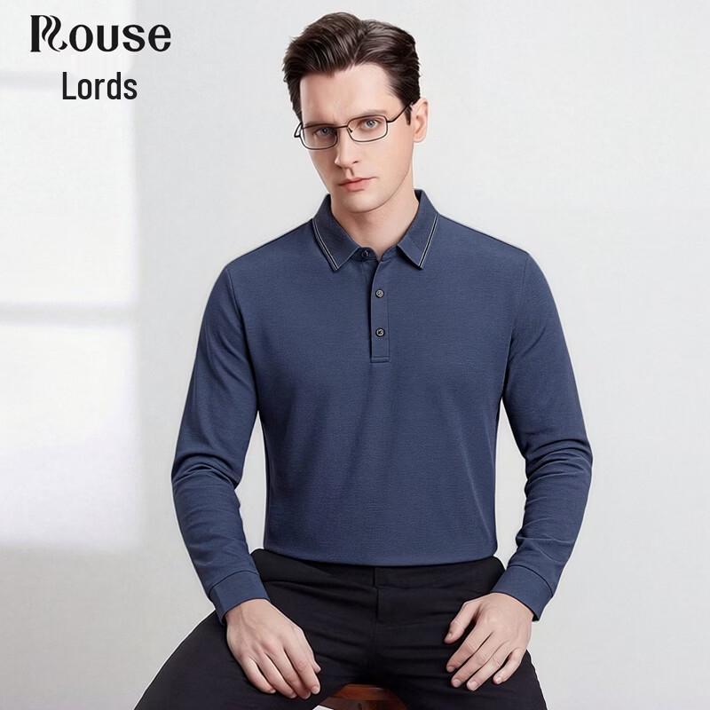 

Men s Mulberry Silk Lyocell Blend Long Sleeve Polo T-Shirt 185