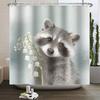 Jungle Animals Theme Bathroom Shower Curtain Deer Elephant Raccoon Decoration Waterproof Bathroom Polyester Curtain With Hooks