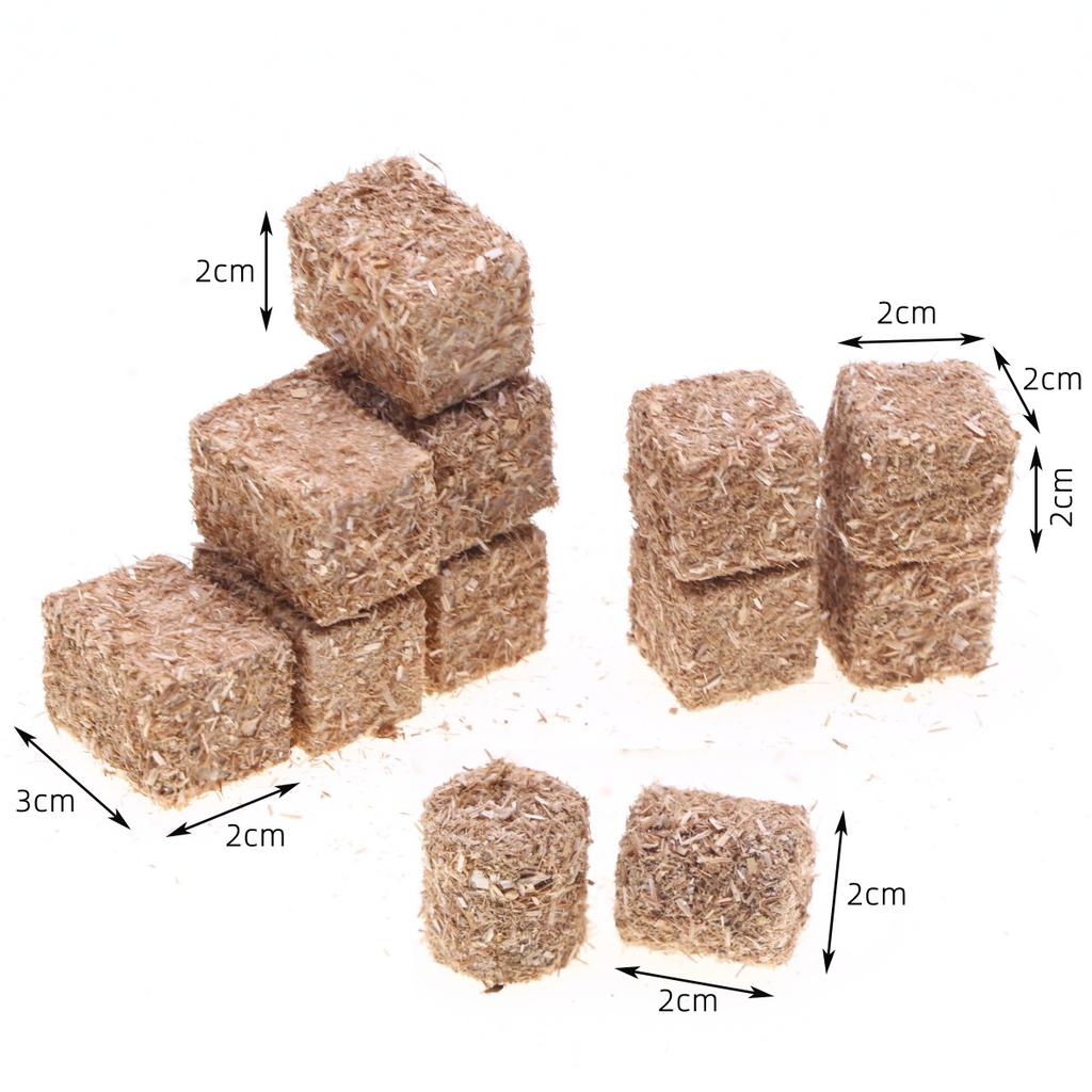 4Pcs Mini Natural Square Round Hay Bale Straw Hay Bale Blocks Dollhouse Farm Garden Thanksgiving Autumn Western Party Poprop
