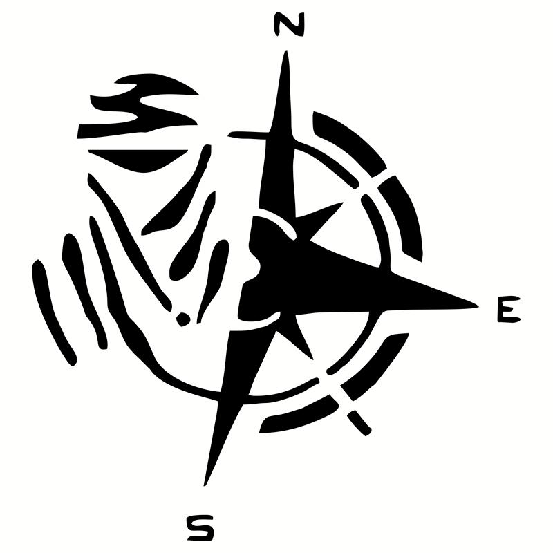 

G115 12X13 см автомобильная наклейка креативный дизайн личность модный компас ПВХ декоративные аксессуары водостойкий чехол наклейка с царапинами 12cmx13cm