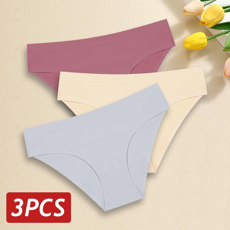 

Модные 3 шт./комплект женские бесследные дышащие трусики однотонные бесшовные высококачественные трусы женское мягкое удобное нижнее белье XL&3pcs