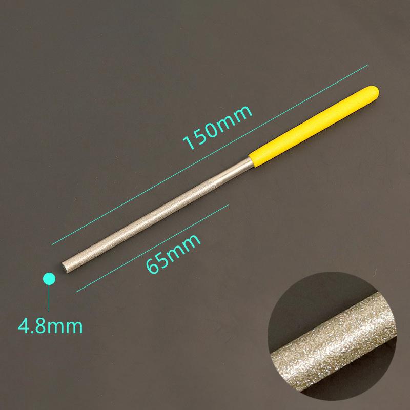 Diamond Cylindrical File 1/1.2/1.5/1.7/2.2/2.7/3.3/3.8/4.8/5.8Mm Diameter Reaming File Grinding Tool Jade Alloy Assorted File