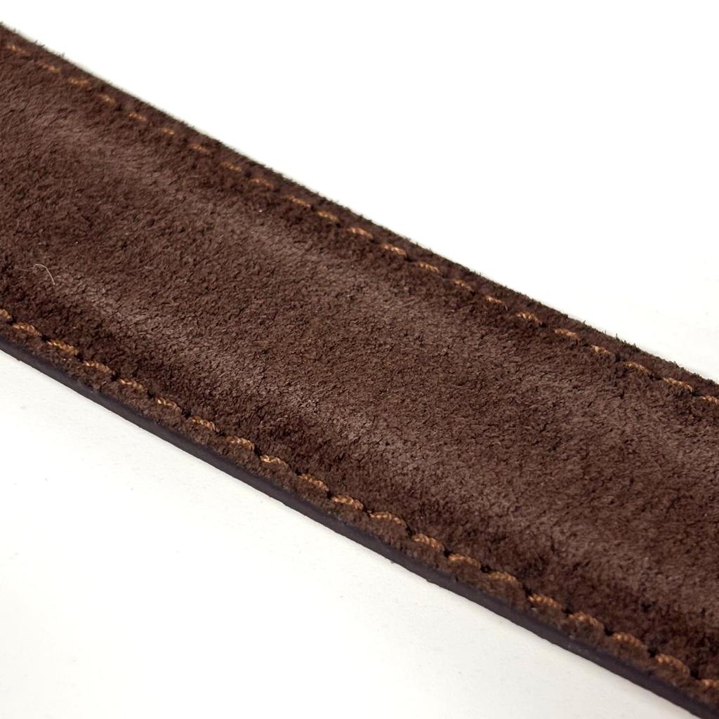 [FashionBerry] Brown A Italian-made Genuine Leather Suede Thin Belt for Men and Women. Italian Leather Belt for Business, Formal, and Casual Wear.