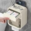 Waterproof Wall-Mounted Punch-Free Tissue Box & Toilet Paper Holder