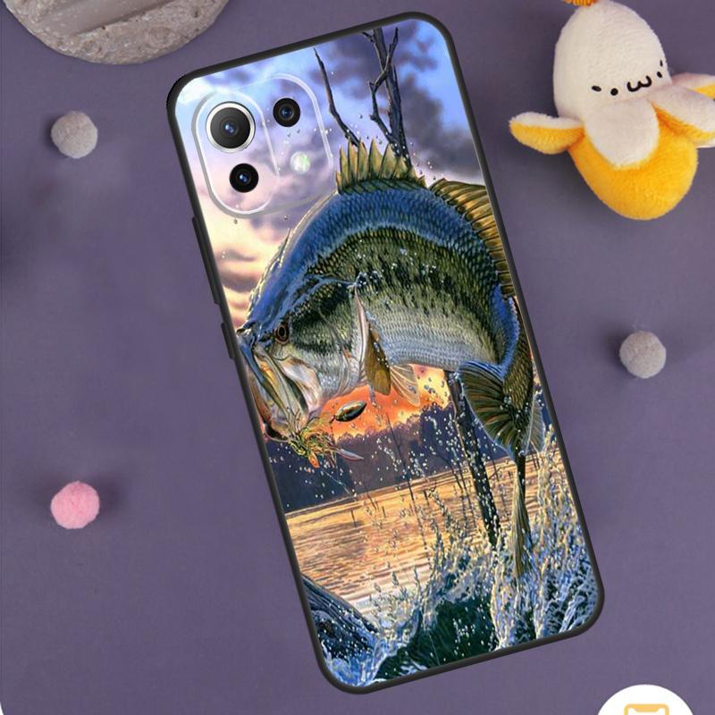 Bass Fishing Lake Fisherman Case For Xiaomi 15 Ultra 14 13T 14T 15T 17 Pro Max POCO F8 Ultra F5 F6 F7 X5 X6 X7 Pro Cover