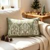 Breathable Christmas Pillowcases House Snowflake Embroidery Pillow Case  Christmas Decor
