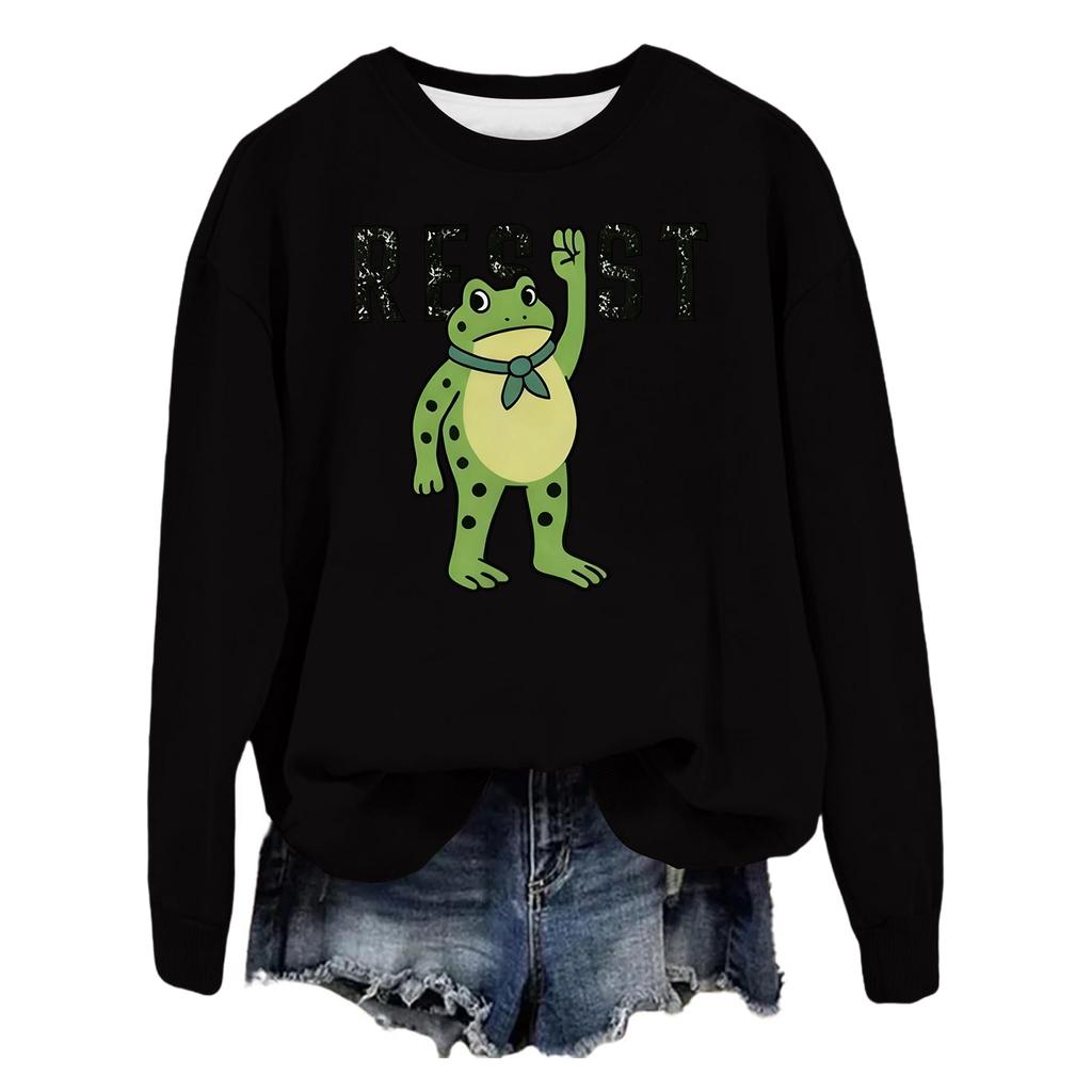 Women's Fashion Casual Long Sleeve Loose Printed Sweatshirt