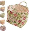 Boho Fabric Storage Basket, Floral Laundry Baskets,Decoration Large Capacity Storage Baskets, Portable Folding Storage Bag for Clothes and Sundries