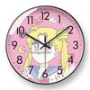 Sailor Moon Anime Silent Wall Clock with Automatic Time Setting for Girls' Bedrooms and Living Rooms