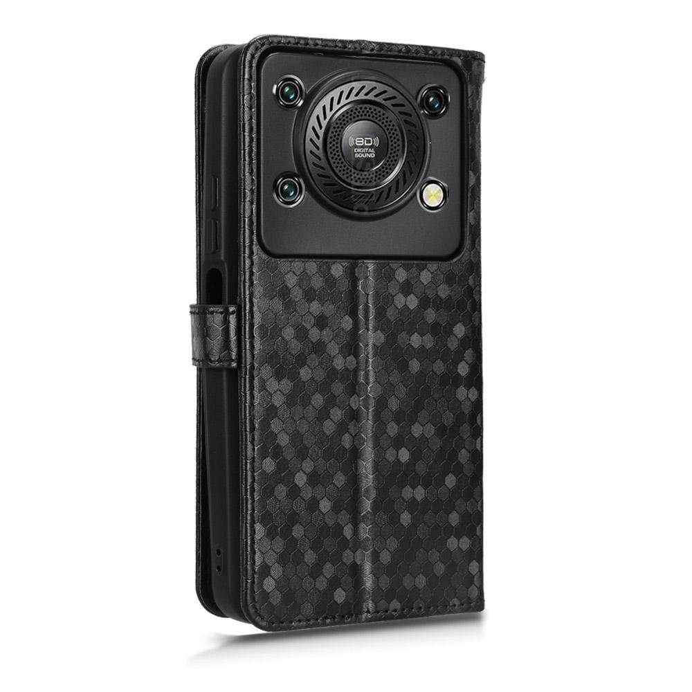 Pro Oukitel C60 Pro/C60 Peněženkové pouzdro Vzor teček Ražba PU kůže Kryt na telefon s poutkem na zápěstí
