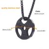 Dumbbell Pendant Necklace Titanium Steel Fitness Gym Necklace Men Women Pendant