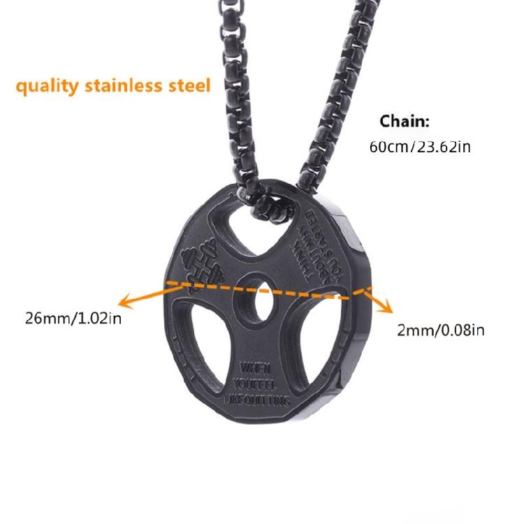 Dumbbell Pendant Necklace Titanium Steel Fitness Gym Necklace Men Women Pendant
