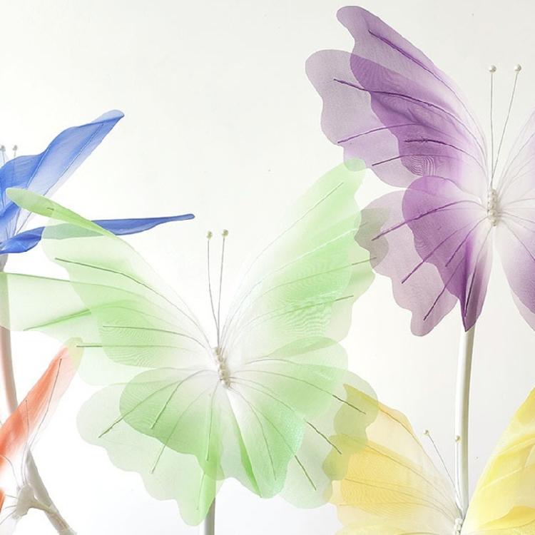 Handmade Gauze Butterfly Large Artificial Butterfly Decoration for Wedding Reception Backdrops Indoor and Outdoor Use