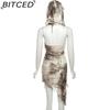 BITCED Summer Women's Street Style Sleeveless Hooded High-Waisted Dress