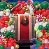 Christmas Green Balloons Arch Kit Red White Gold Balloon Garland Xmas Candy Cane Foil Globos Christmas Home Birthday Party Decor