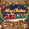 Holiday Banner Elf Character Christmas Train Banner Christmas Tree Banner Colorful Design For Holiday Celebration New Year