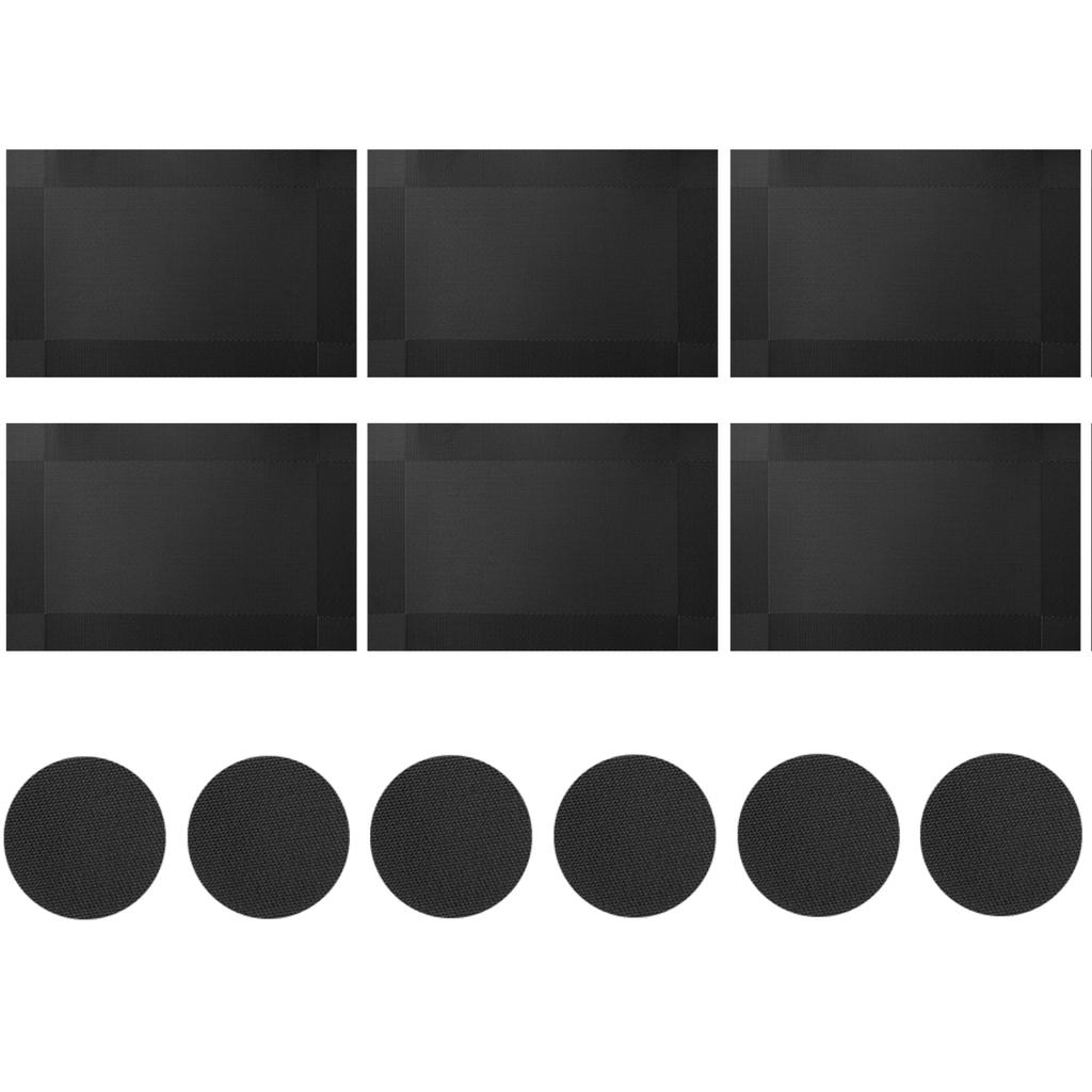 6Pcs Table Mat W/ Coaster Set Non-Slip Bowl Pad Washable PVC Heat-resistand Dining Table Placemats Modern Home Party Decoration