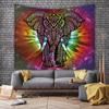 Nordic INS Elephant Background Fabric Cross Border Decoration Wall Carpet Home Decoration Wall Carpet Colorful Elephant Background Hanging Fabric