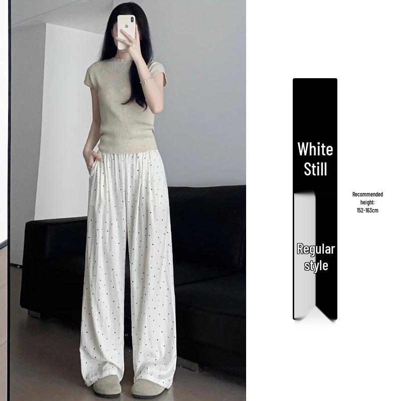 

Women s Summer Polka Dot Straight-Leg Wide-Leg Ice Silk Pants for Sun Protection XL (125-145 jin)