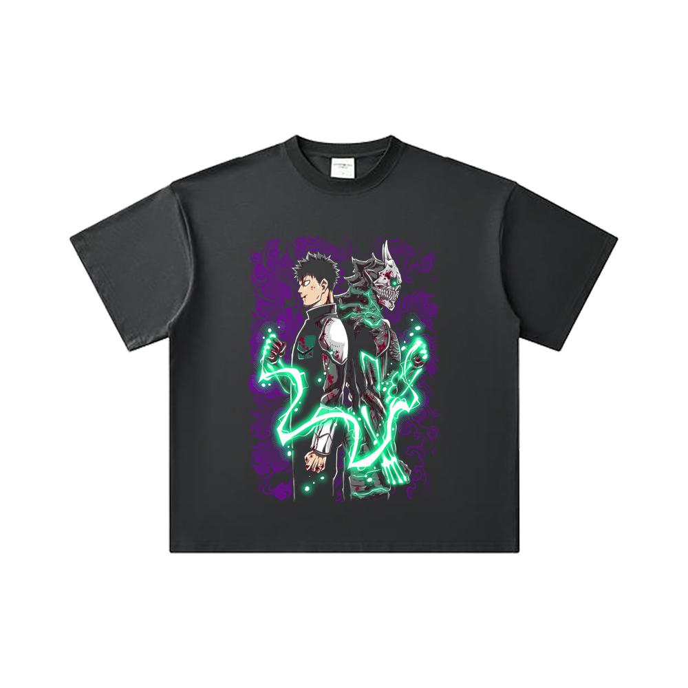 260 GSM Doppelgarn 32er Zählart 100% Baumwolle Kaiju No 8 V9 Kafka Druck Unisex Schweres Baumwoll-T-Shirt