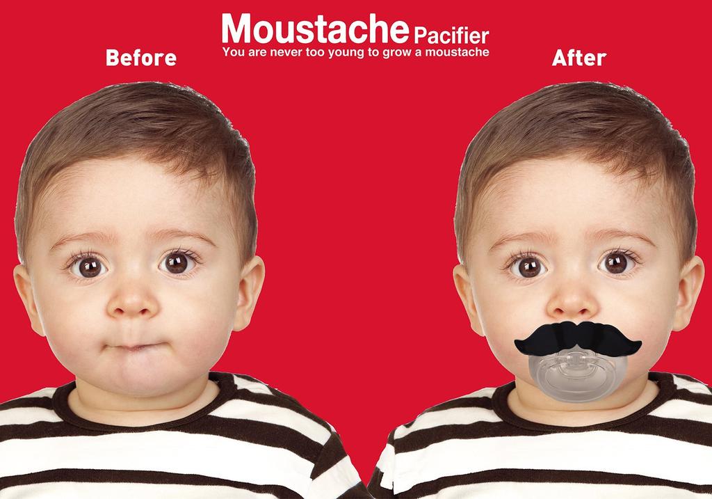Moustache Pacifier Pacifier [Used]