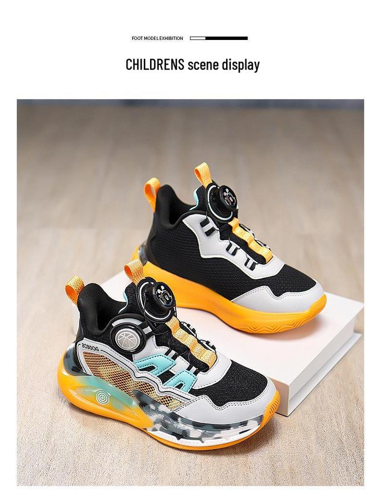 Bobodou Boys' 2026 Waterproof Leather Sports Shoes: Lightweight Basketball and Running Footwear
