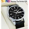 Men's Classic Analog Quartz Watch Black Waterproof Leather Band Lightweight Casual Date Display