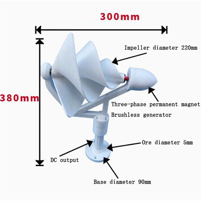 ABWR-50W 12V DC Output Low Start Wind Speed Brushless Generator Micro Wind Turbine Generator