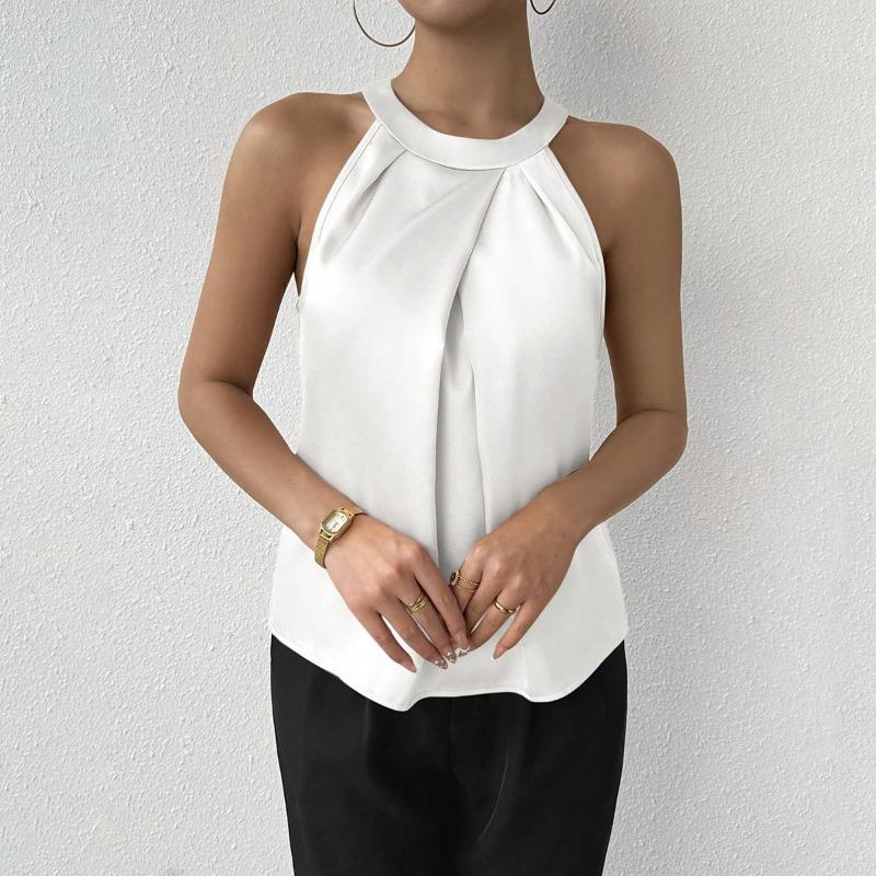 Chemise en Satin Haute Couture pour Femmes Blouse d'Été