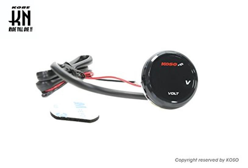 KN Planning KOSO Waterproof LED Voltmeter for Motorcycles and 12V with Warning Red Scooters, Function,