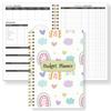 1PC A5 Budget Planner Book with Pastel Rainbow Design, Monthly Expense Tracker, Spiral Binding, Thick No-Bleed Pages