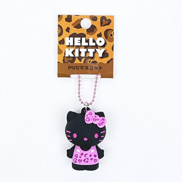 Sanrio Hello Kitty Leopard Print Series PVC Mascot Black Retro