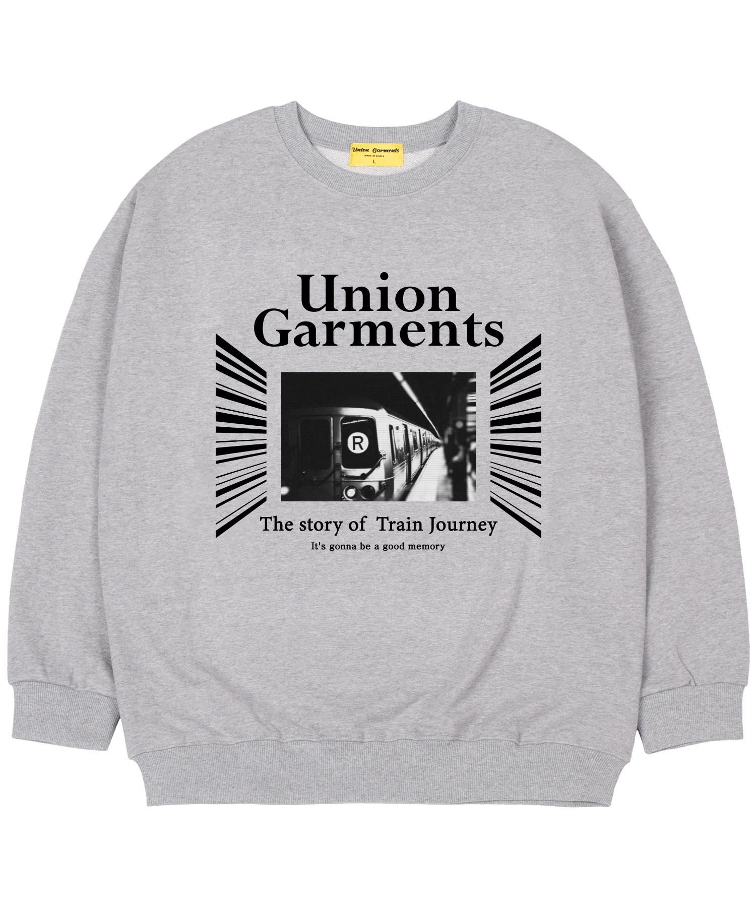 Union Garments [На флисе] Ретро Оверсайз Толстовка Серая M
