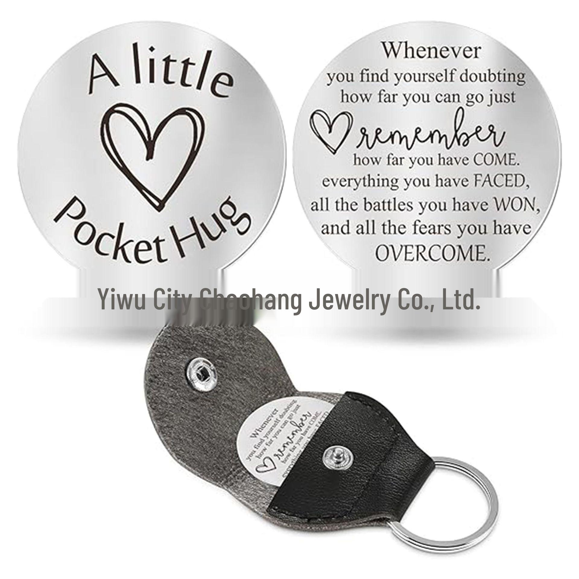 

Stainless Steel Engraved Double-Sided Hug Token for Long Distance Loved Ones 30mm