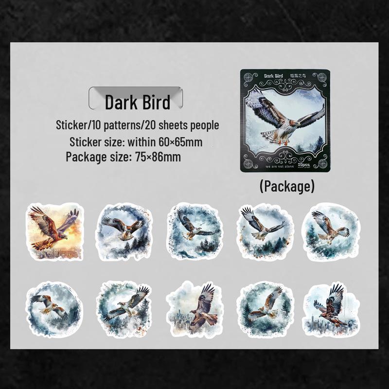 Yi Niao Dark Night Animal Stickers: DIY Journal Decorative Pack