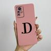 Case for Infinix Zero X Neo ZERO X Pro Phone Case Cute Initial Letters Square Liquid Silicone Shockproof Back Bumper Shell Cover