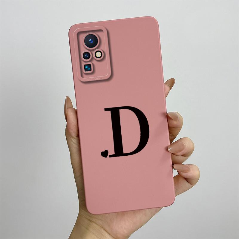 Case for Infinix Zero X Neo ZERO X Pro Phone Case Cute Initial Letters Square Liquid Silicone Shockproof Back Bumper Shell Cover