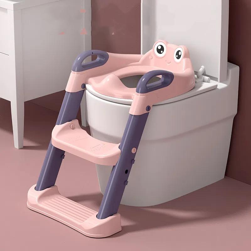 Kids Step Stool Toilet Training Step Ladder Foldable Potty Seat Adjustable Toddler Toilet Step Stool with Anti-Slip Base