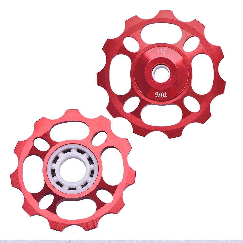 11T   Wheel Rear Derailleur Pulley for Mountain Bike   Replacement Parts(Red)