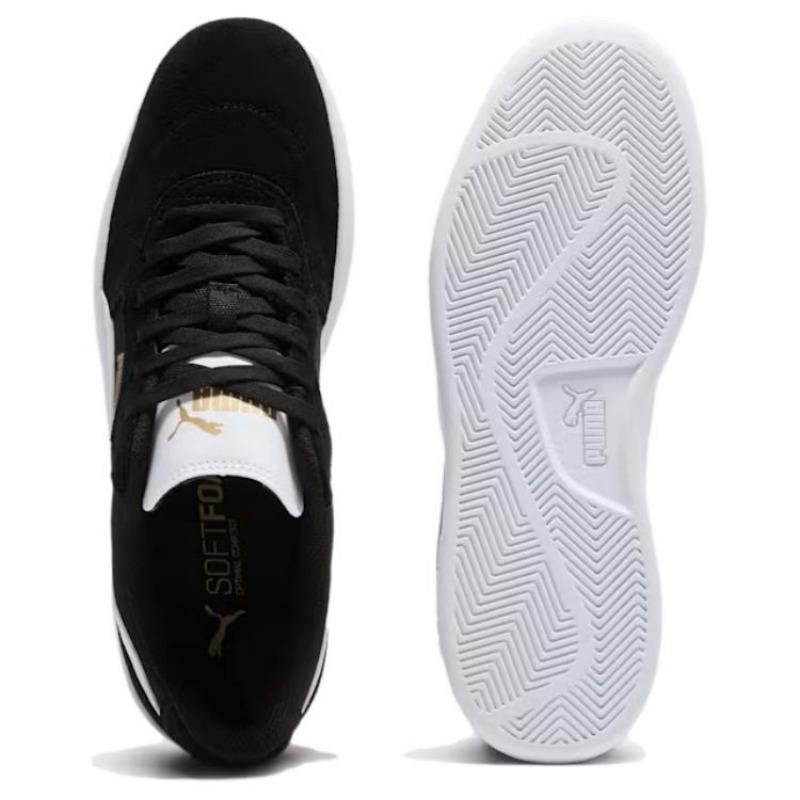 PUMA Astro Play Men Leather Simple Comfort Low Top Skate Shoes White Black 401439-01